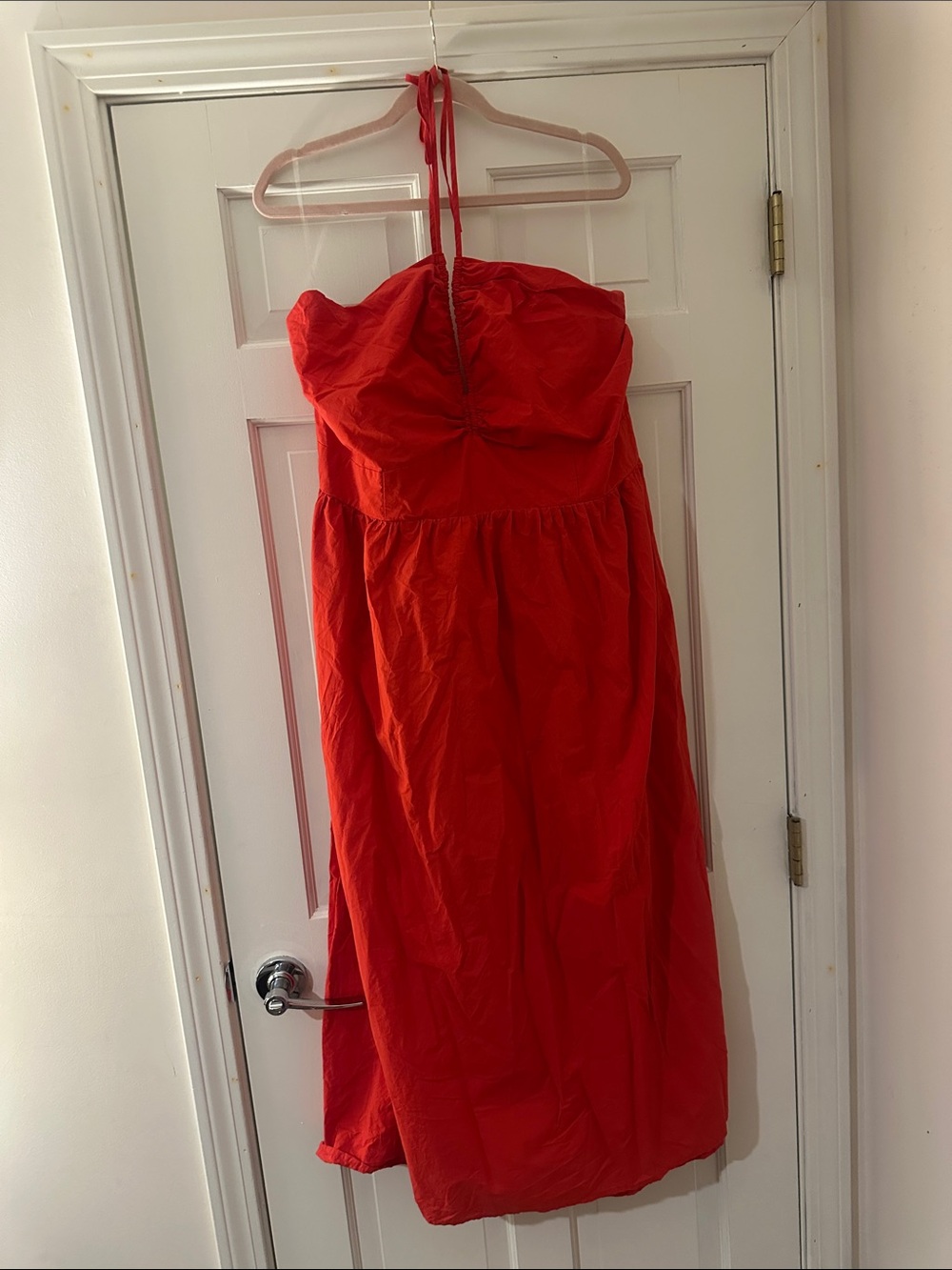 Universal Thread Bright Red Strapless Sundress with Halter Tie